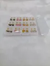 Titanium steel gold animal oil drip earrings, 3 pairs of 4 colors each details Picture